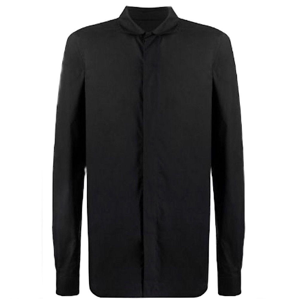 Rick Owens Plain Concealed-Front Button Down Blac… - image 1